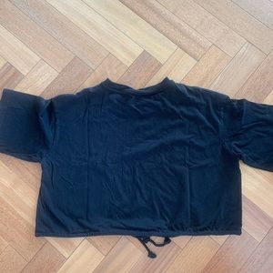 BRAND NEW H&M black t shirt w/ tie at waist
